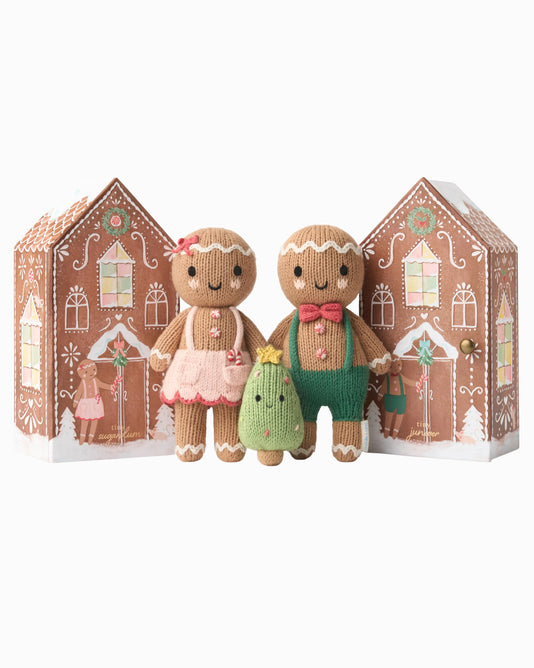 Tiny festive gingerbread family