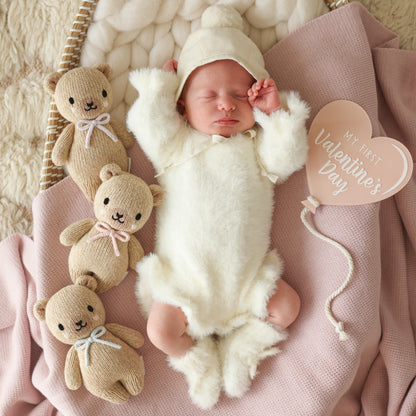 Baby honey bear (blush bow)