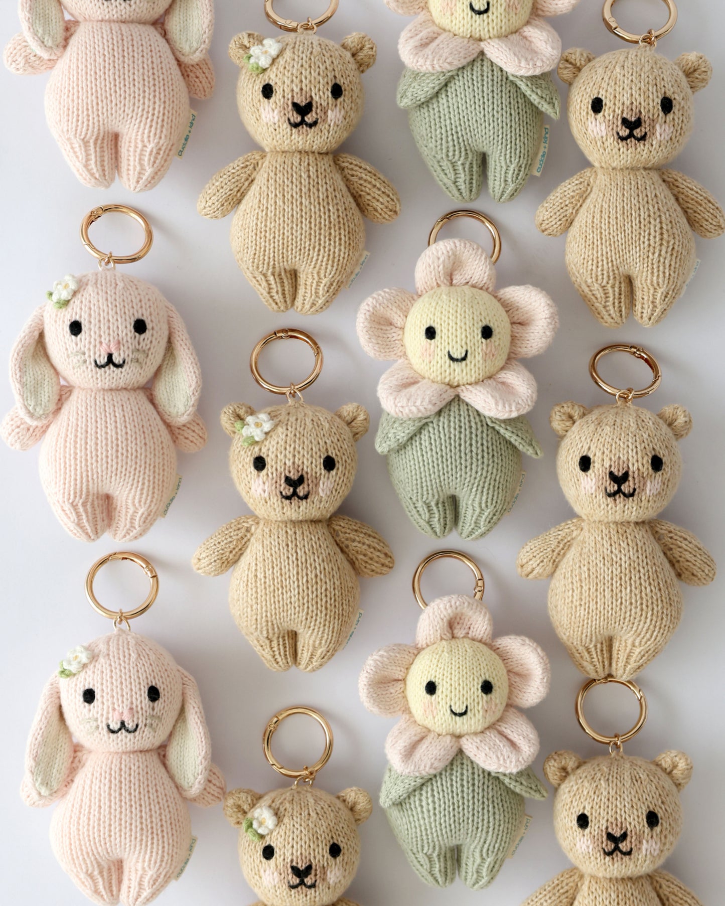 Baby honey bear (floral) bag charm