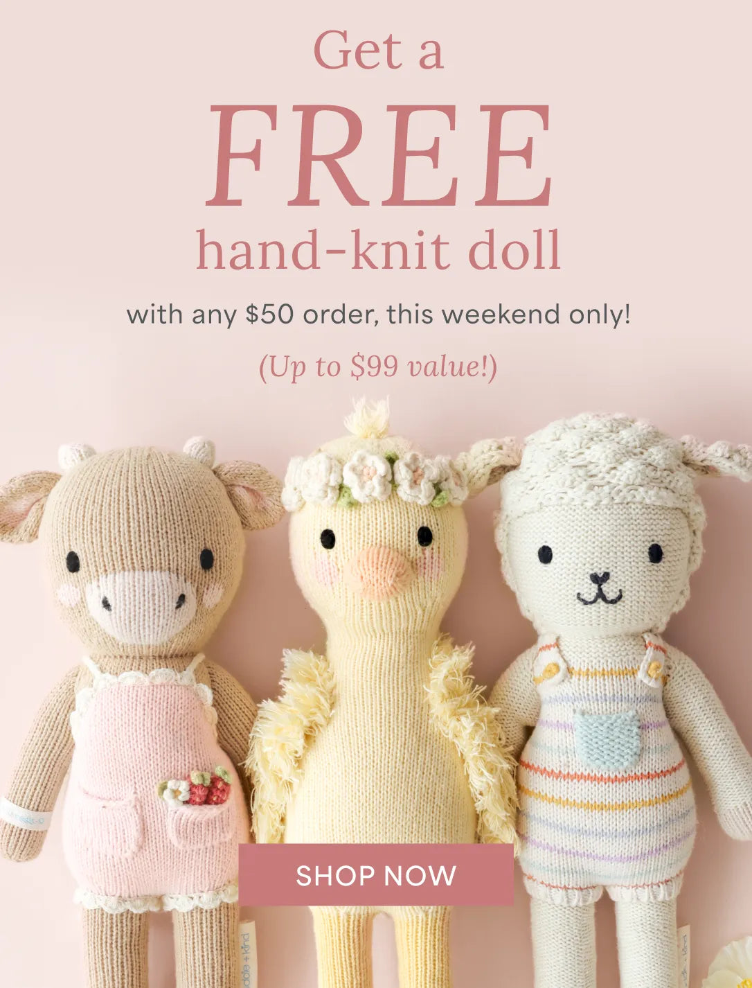 cuddle + kind dolls | 1 hand-knit doll = 10 meals  cuddle+kind
