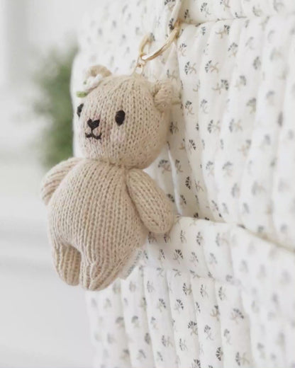 Baby honey bear (floral) bag charm